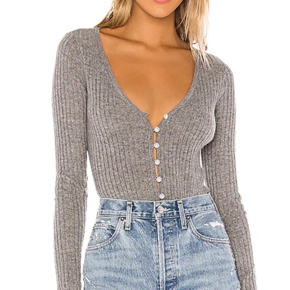 Lovers + Friends Sweaters - Lovers & friends grey cardigan with pearl buttons